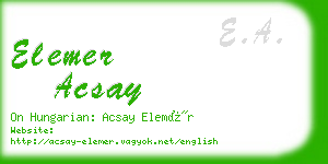 elemer acsay business card